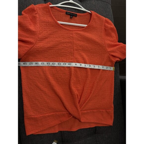 ADRIENNE VITTADINI Orange top Medium Size Twist Front Top shirt Textured - Picture 8 of 11